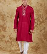 mirror magic red men's kurta set