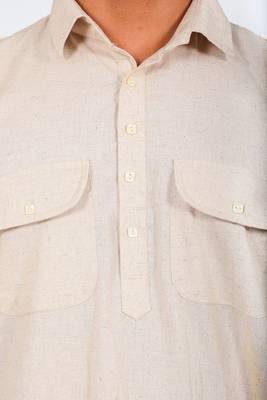 pathani cream color kurta with trouser pant 4