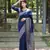 Navy Blue Silk Blend Saree Festive Wear