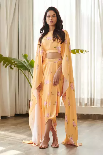 Yellow satin co-ords set