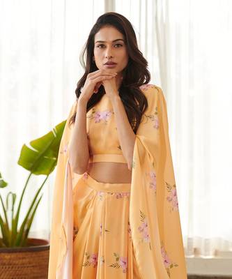 Yellow satin co-ords set 3