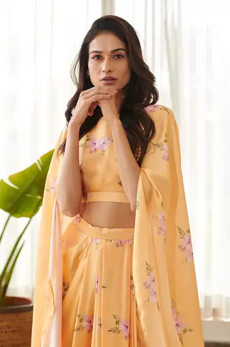 Yellow satin co-ords set