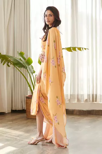 Yellow satin co-ords set