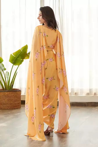 Yellow satin co-ords set
