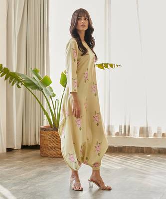 Green cotton rayon jumpsuit 2