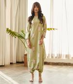 Green cotton rayon jumpsuit