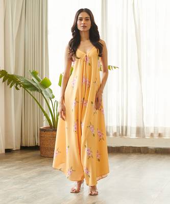 Yellow cotton rayon jumpsuit 1