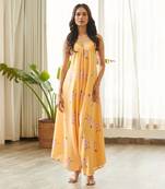 Yellow cotton rayon jumpsuit