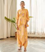 Yellow cotton rayon jumpsuit