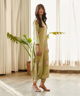 Green cotton rayon jumpsuit 3