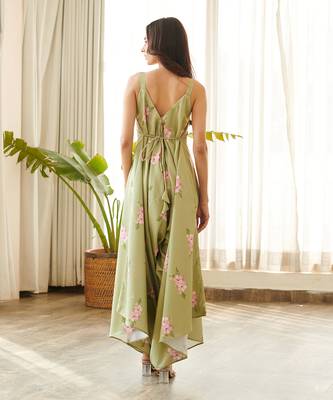 Green cotton rayon jumpsuit 5