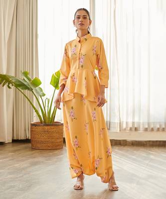 Yellow cotton rayon jumpsuit 2