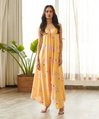 Yellow cotton rayon jumpsuit 2