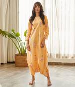 Yellow cotton rayon jumpsuit