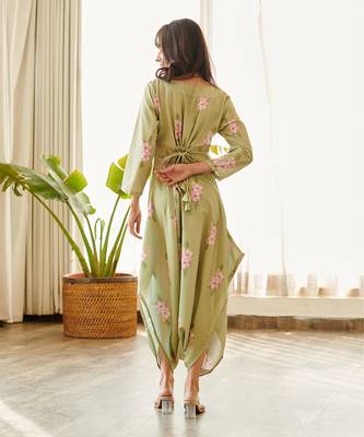 Green cotton rayon jumpsuit 5