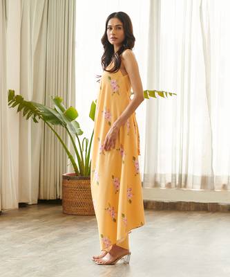 Yellow cotton rayon jumpsuit 3