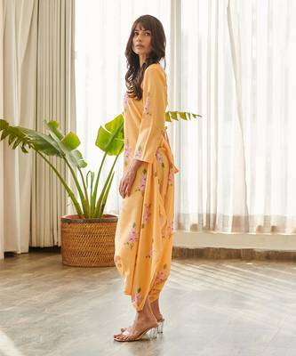 Yellow cotton rayon jumpsuit 3