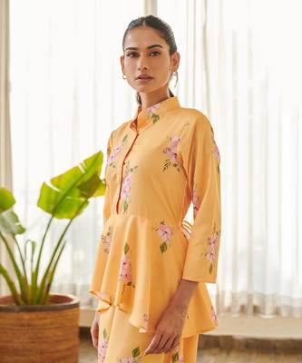 Yellow cotton rayon jumpsuit 4