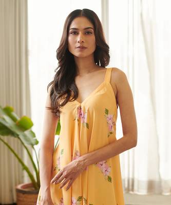Yellow cotton rayon jumpsuit 4