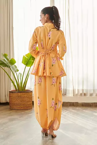 Yellow cotton rayon jumpsuit