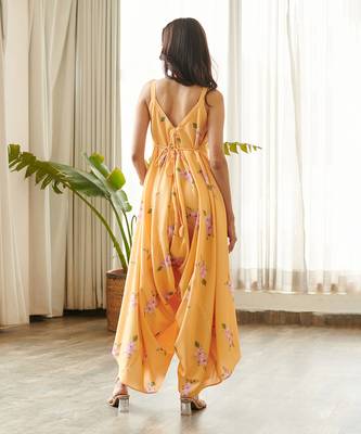Yellow cotton rayon jumpsuit 5