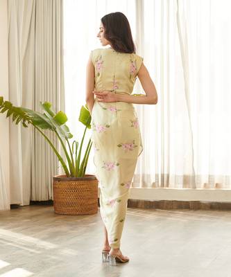 Green satin dress 5