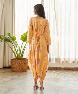 Yellow cotton rayon jumpsuit 5