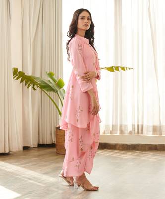 Pink satin dress 2