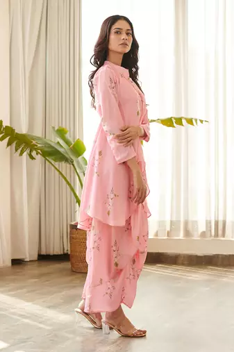 Pink satin dress