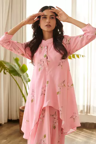 Pink satin dress