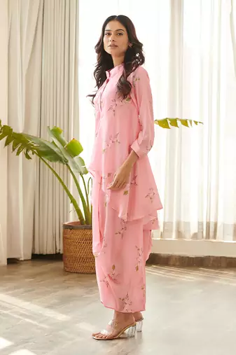 Pink satin dress