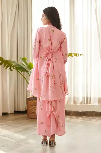 Pink satin dress