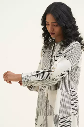 Ivory and black woven co-ord set