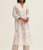 Lily white and fair orchid cotton linen co-ord set