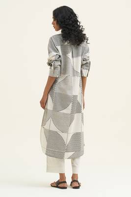 Ivory and black woven co-ord set 3