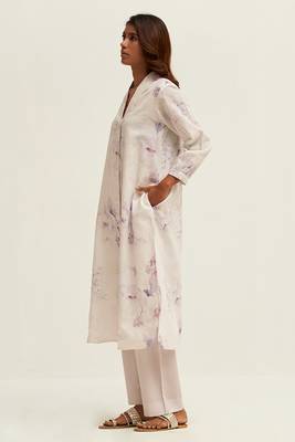 Lily white and fair orchid cotton linen co-ord set 3