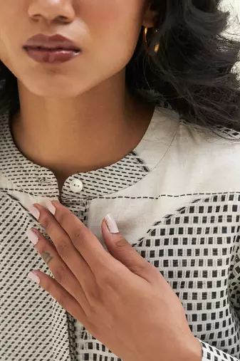 Ivory and black woven co-ord set