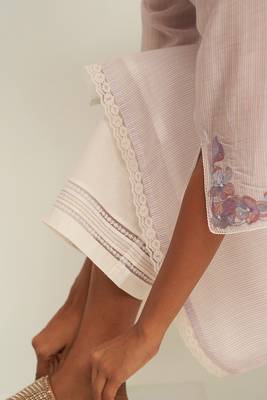 Lily white and fair orchid bemberg silk salwar suit 4