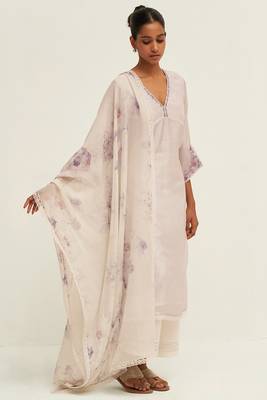 Lily white and fair orchid bemberg silk salwar suit 5