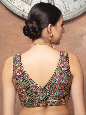 Multicolor Georgette V Neck Sleeveless Readymade Blouse 3