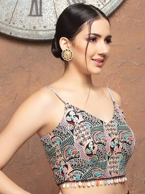 Multicolor Cotton V Neck Sleeveless Readymade Blouse 2