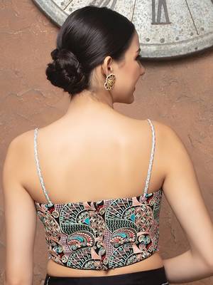 Multicolor Cotton V Neck Sleeveless Readymade Blouse 3