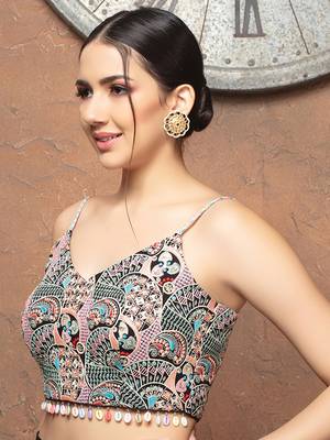 Multicolor Cotton V Neck Sleeveless Readymade Blouse 4