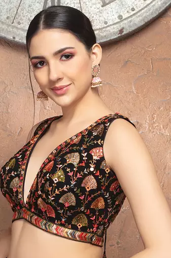 Black Readymade Blouse for Women