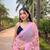 Elora pure georgette bollywood floral print saree (pink)