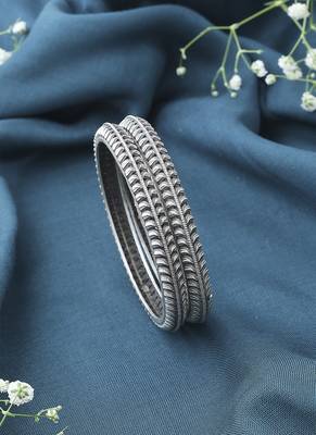 Traditional Silver Set of Bangles 3