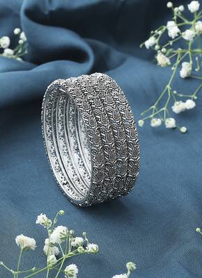 Oxidised Metallic Bangle Set 1