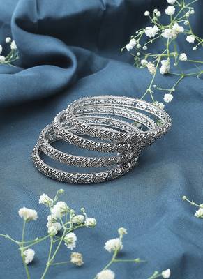 Oxidised Metallic Bangle Set 2