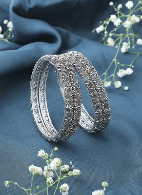 Oxidised Metallic Bangle Set 3