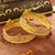 Gold Plated Wide Bangles Set